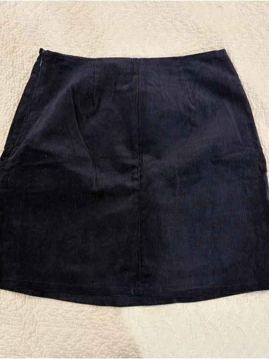 Navy Mini Skirt with Pink & Green Floral Embroidery - Picture 5 of 9